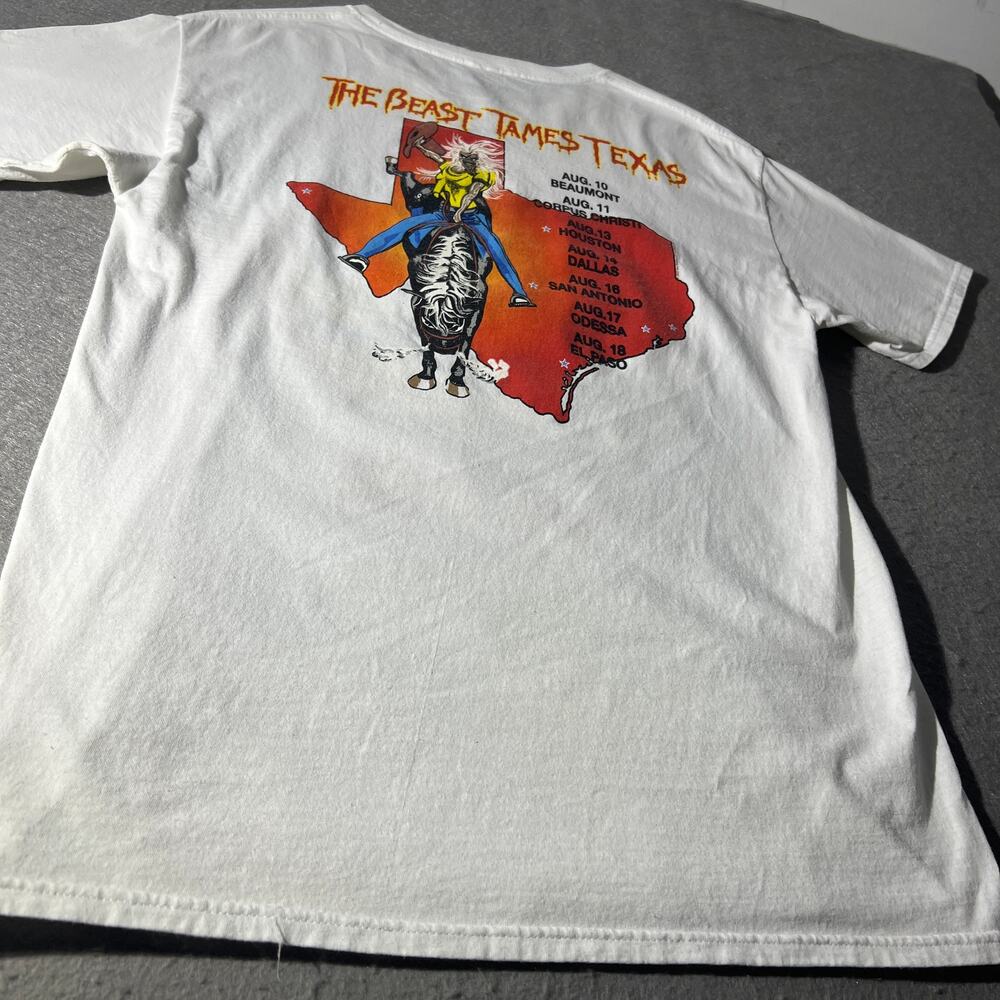 Iron Maiden Texas 1982 The Beast Tames Texas Tee L - Picture 9 of 11